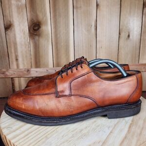 Allen Edmonds Shoes Mens 10.5 D Brown Leather Derby Blucher Dress 4150 Split Toe